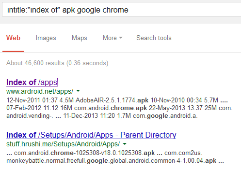 index of apks